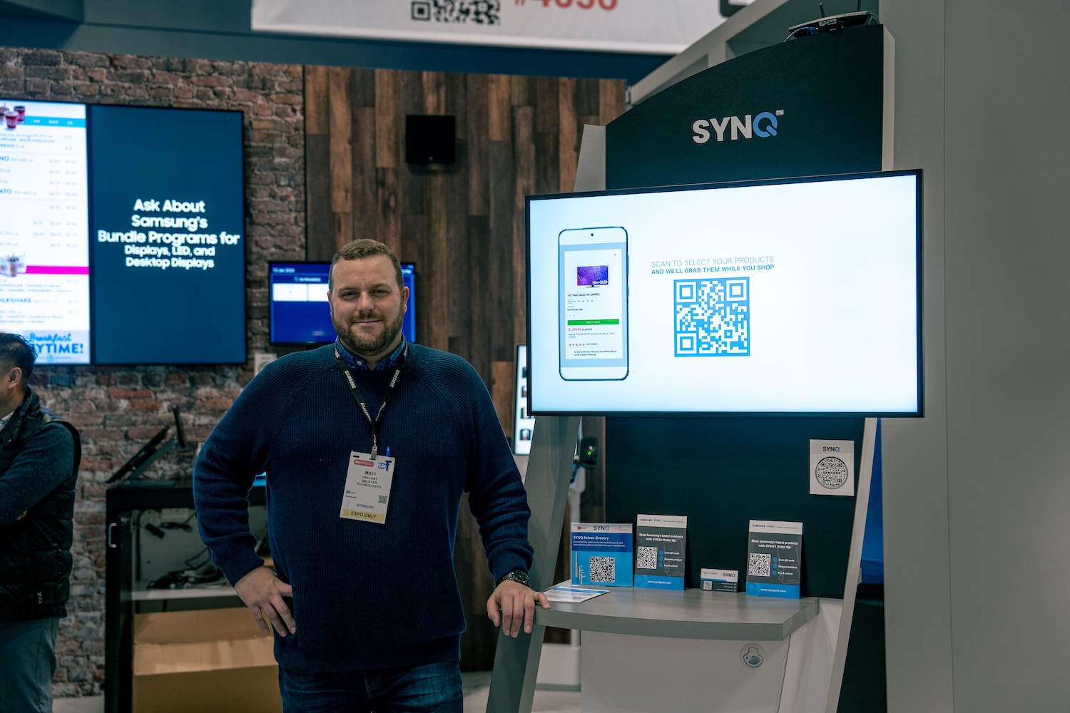 Matt Vaillant at the SYNQ booth at NRF 2024